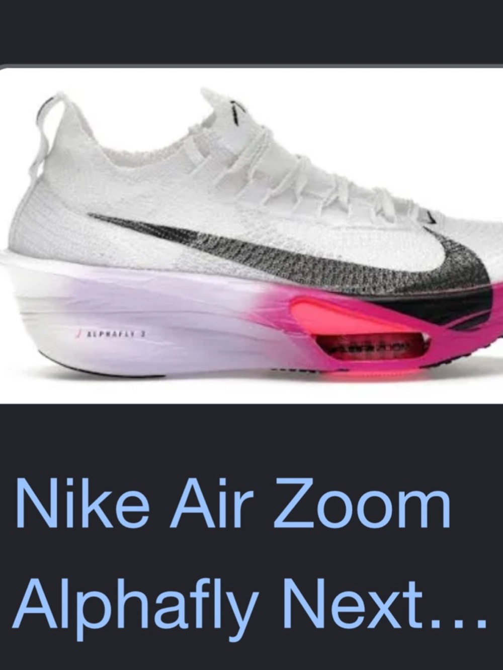 Nike Running Shoe — White with Pink and Black Accents